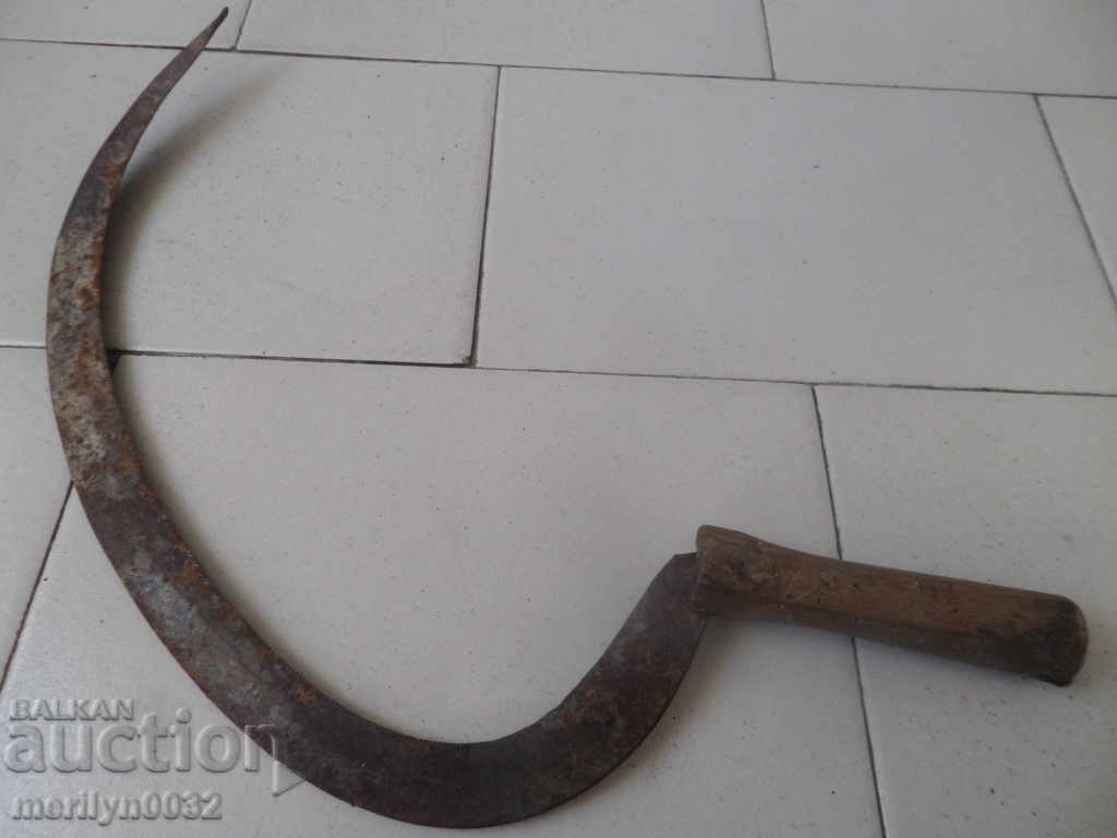 Old sickle, knife, blade, wrought iron - 7
