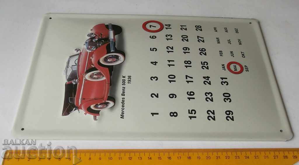 Metal calendar plate Mercedes Benz 500 K 1936 Mercedes - 5 Metal calendar plate Mercedes Benz 500 K 1936 Mercedes - 5