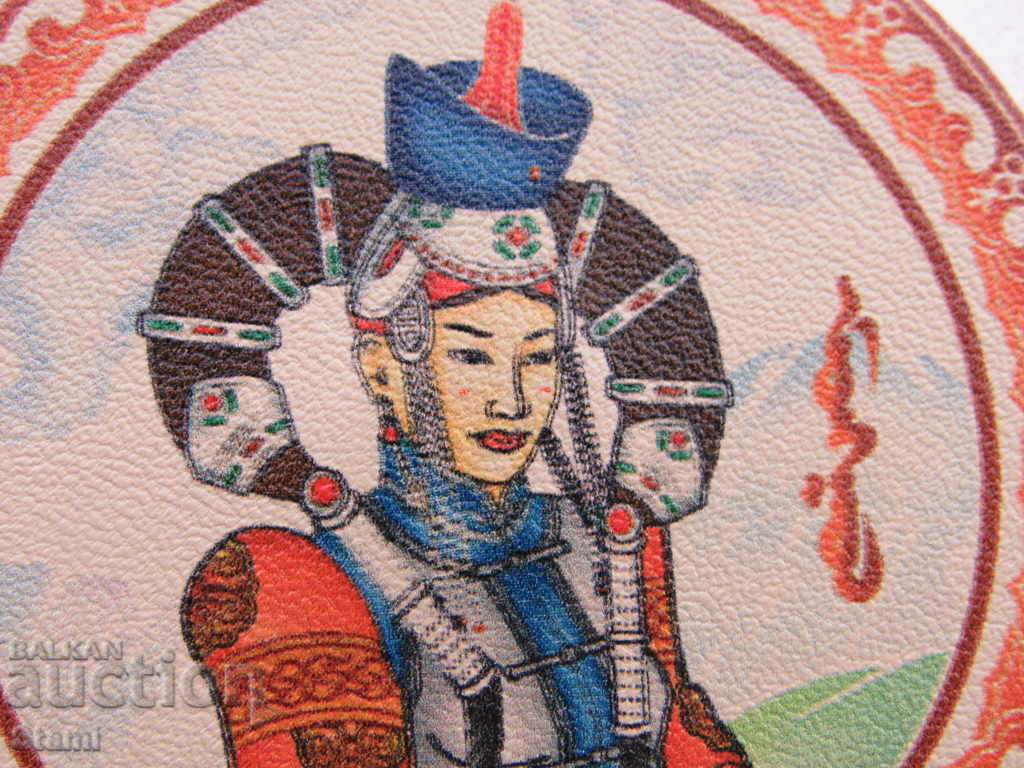 Auction  Authentic leather magnet from Mongolia-series-12