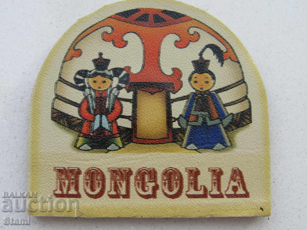 Genuine leather magnet from Mongolia-series-13