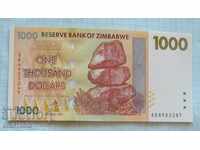 $ 1,000 2007 Zimbabwe UNC