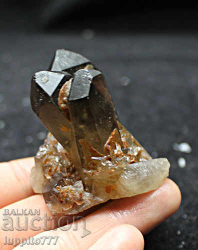 Licitație natural quartz druz de fum negru natural Licitație natural quartz druz de fum negru natural