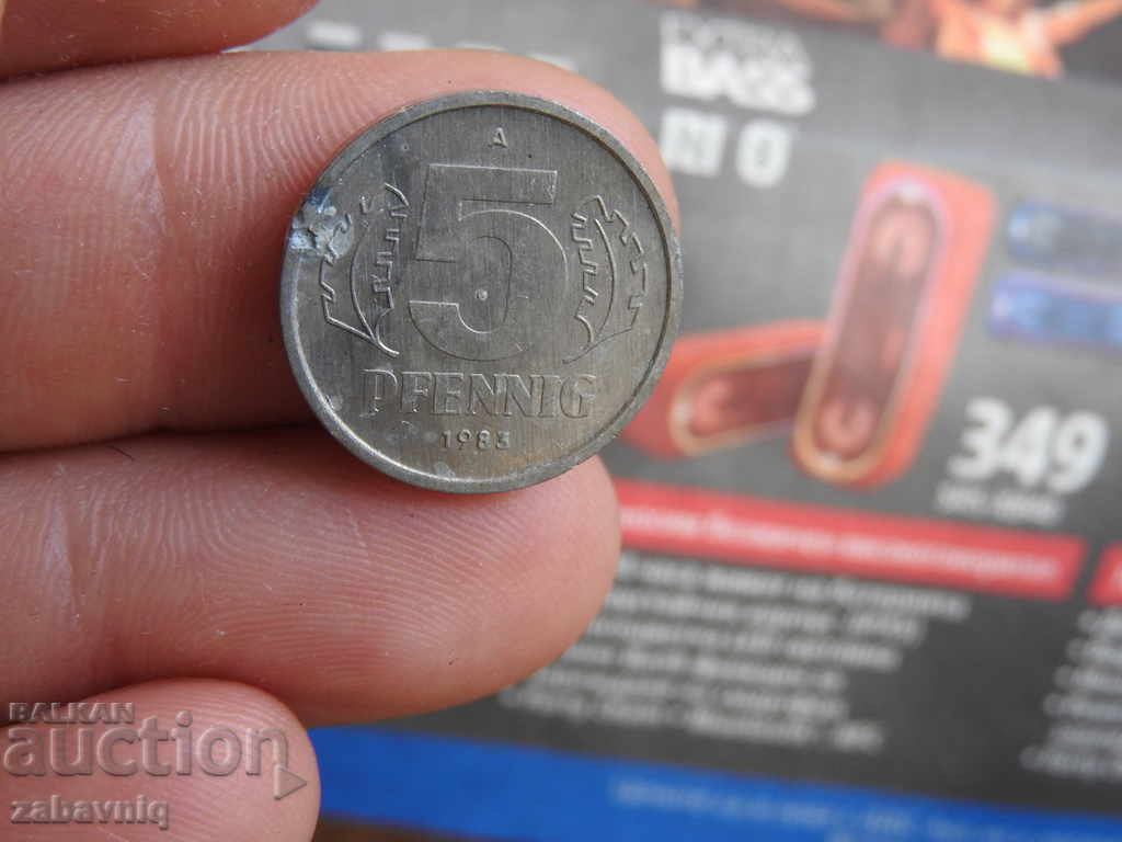 GDR Germania 5 Phenings 1983 cu preț € 0.10 | 0.20 BGN