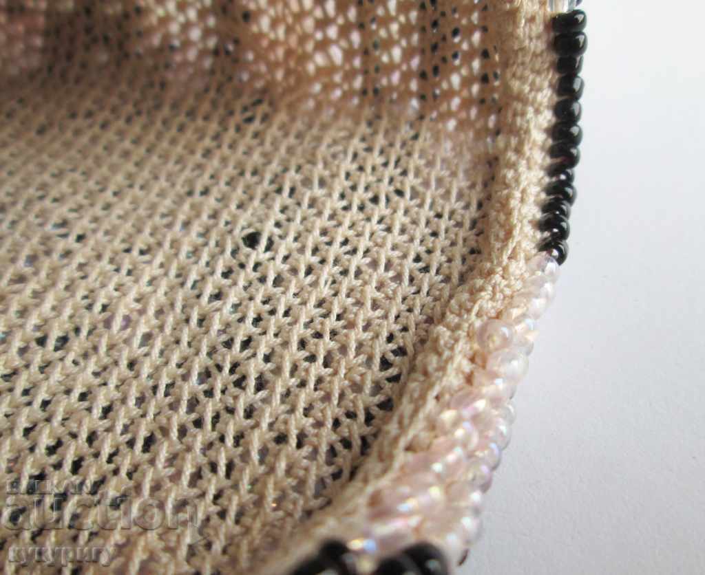 Old beaded handkerchief hand-knit glass beads - 7 Old beaded handkerchief hand-knit glass beads - 7