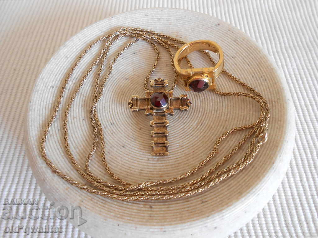 Ασημένιο δαχτυλίδι, Κολιέ Ασημένιο ασήμι 925ο. Γρανάτης - 5 Ασημένιο δαχτυλίδι, Κολιέ Ασημένιο ασήμι 925ο. Γρανάτης - 5