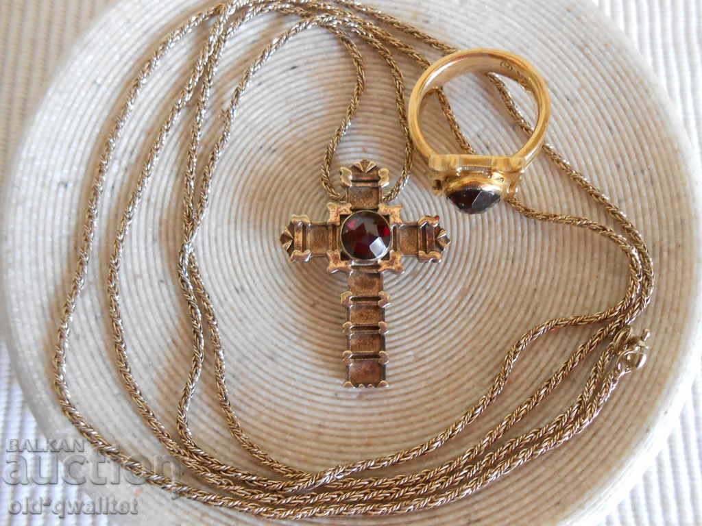 Ασημένιο δαχτυλίδι, Κολιέ Ασημένιο ασήμι 925ο. Γρανάτης - 6 Ασημένιο δαχτυλίδι, Κολιέ Ασημένιο ασήμι 925ο. Γρανάτης - 6