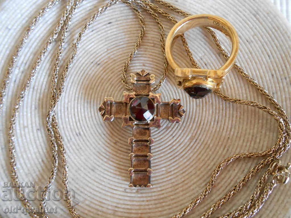 Ασημένιο δαχτυλίδι, Κολιέ Ασημένιο ασήμι 925ο. Γρανάτης - 7 Ασημένιο δαχτυλίδι, Κολιέ Ασημένιο ασήμι 925ο. Γρανάτης - 7