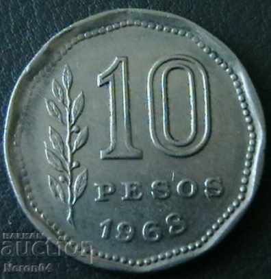 10 peso 1968, Αργεντινή