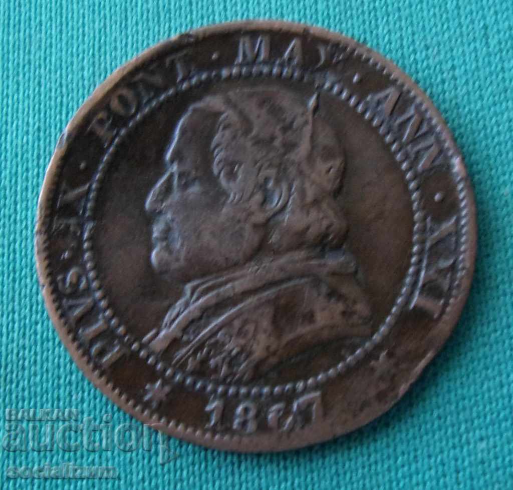 Vaticanul 1 Soldo 1867 Moneda rară cu preț € 6.14 | 12.01 BGN
