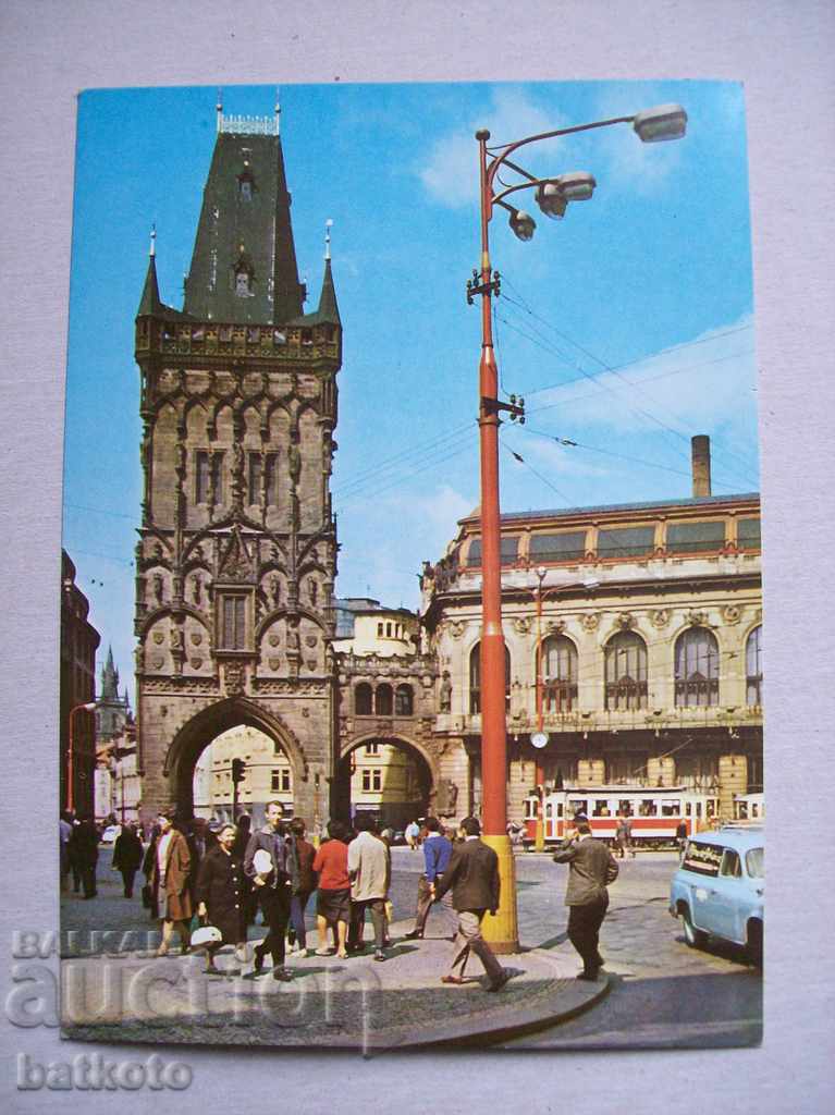 Old postcard - Prague, Gun tower