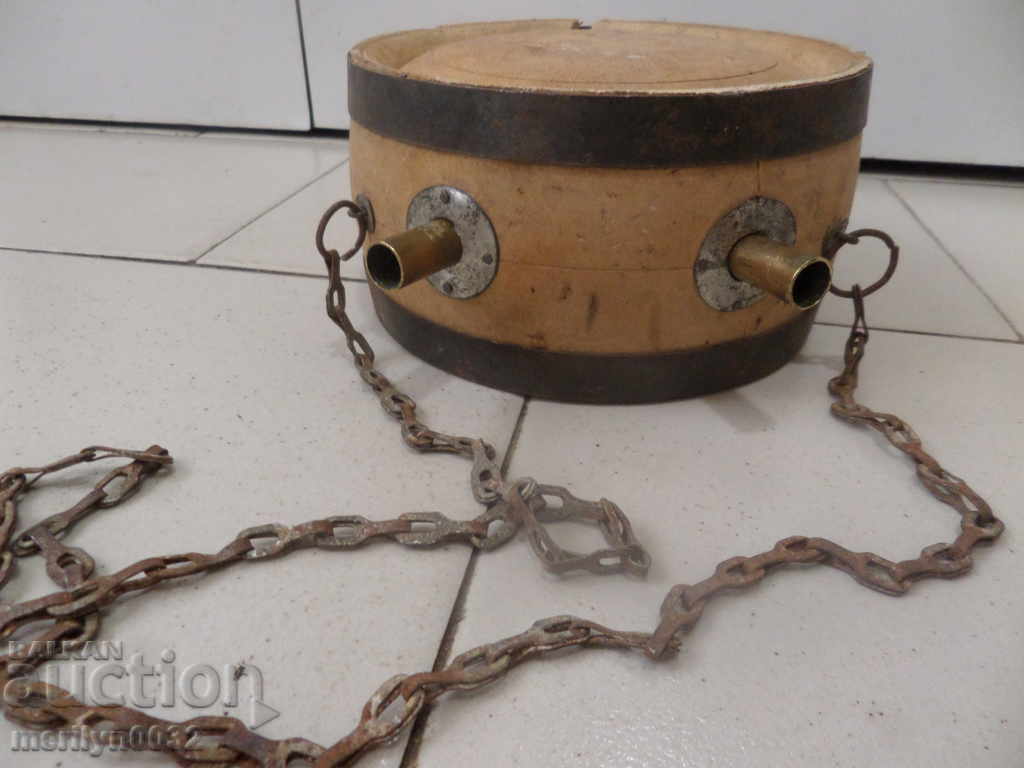 Стар конски бъкел, бъклица, буре, крина, дървения павур - 6