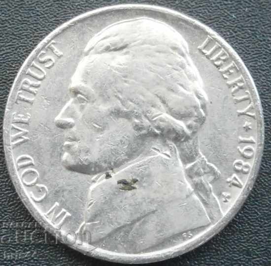 US 5 cents - 1984