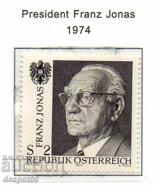 1974. Αυστρία. Πρόεδρος Franz Jonas (1899-1974).