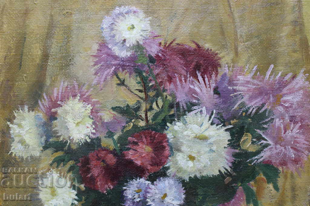 Ζωγραφική "Βάζο με χρυσάνθεμα" Σάβα Ιβανόφ με τιμή 2500.00 BGN | € 1278.23