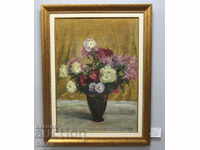 Pictura "Vaza cu crizanteme" Sava Ivanov.Material.Identification