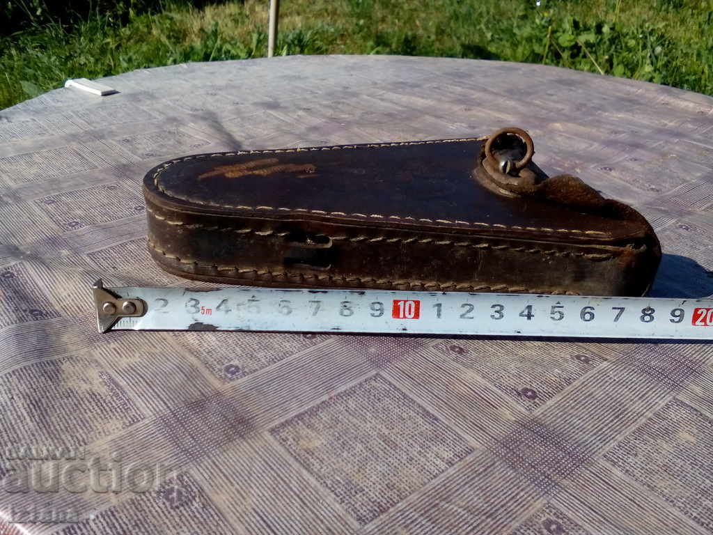 Auction An old leather bag for a bicycle, a bicycle Auction An old leather bag for a bicycle, a bicycle