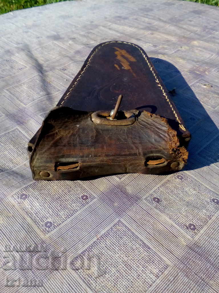 Delivery of An old leather bag for a bicycle, a bicycle Delivery of An old leather bag for a bicycle, a bicycle