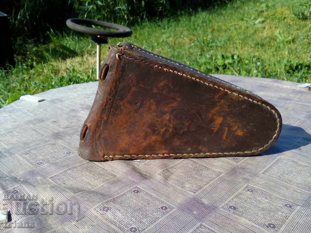 An old leather bag for a bicycle, a bicycle - 6 An old leather bag for a bicycle, a bicycle - 6