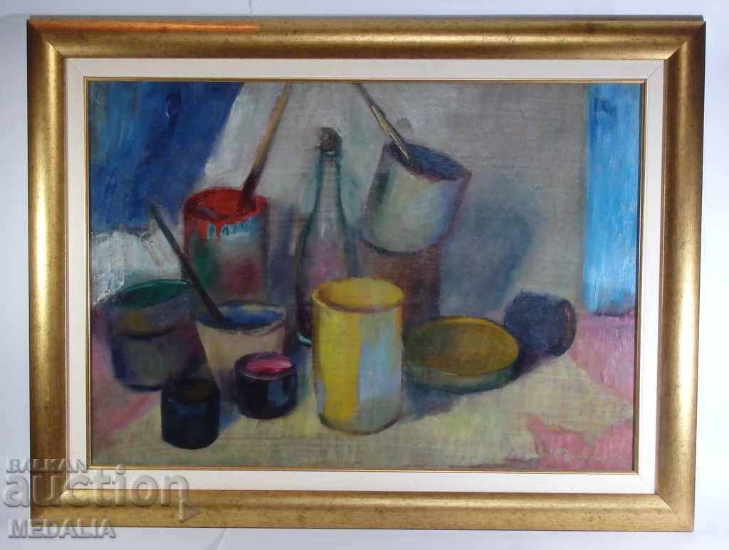 Rada Poptosheva-Still Life-Oil. paint-signed-with identification