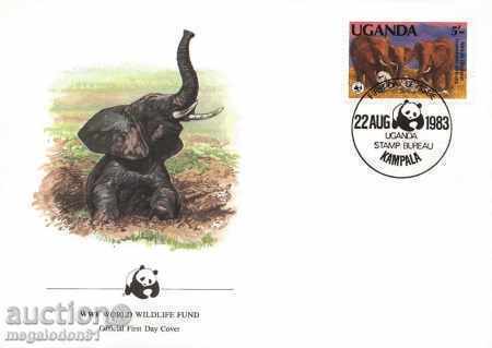 WWF set of envelopes Uganda 1983 - elephant with price 5.00 BGN | € 2.56 WWF set of envelopes Uganda 1983 - elephant with price 5.00 BGN | € 2.56
