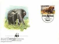 WWF комплект първодневни пликове Уганда 1983 - слон