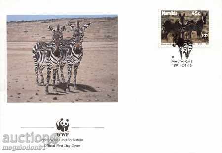 Auction  WWF set of envelopes Namibia 1991 - zebra