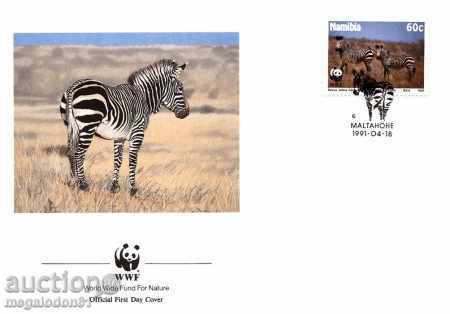 Delivery of WWF set of envelopes Namibia 1991 - zebra
