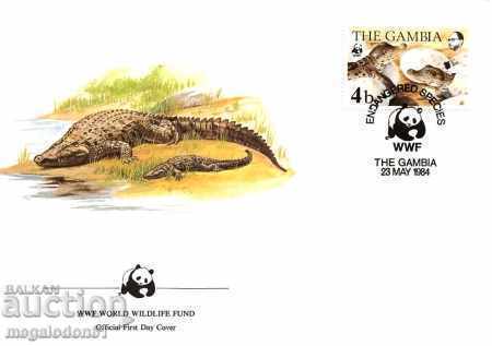 WWF kit primul. Plicuri Gambia - Narc Crocodile 1984