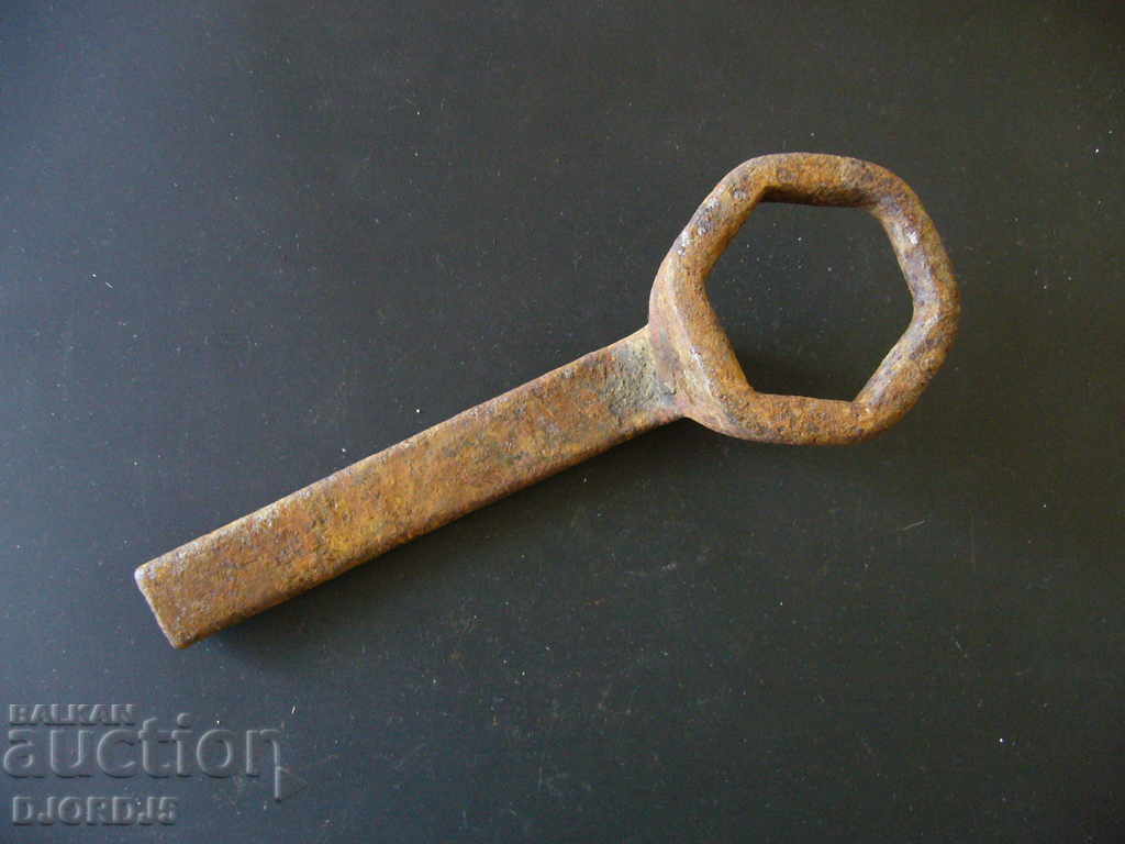 Auction Old forged wrench for wagon Auction Old forged wrench for wagon