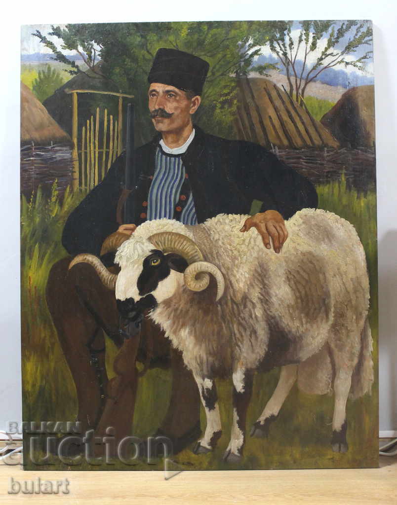Картина"Селянин с овен"Николай Ростовцев.1945. Идентификация