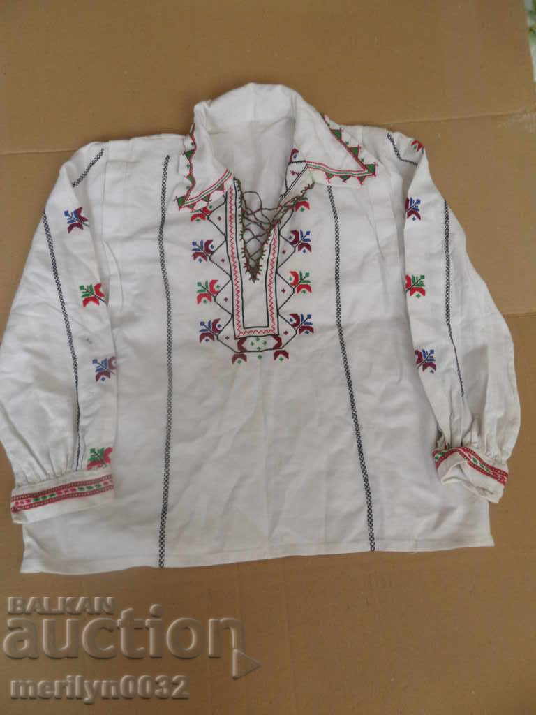 Стара автентична везана риза  кенар носия бродерия