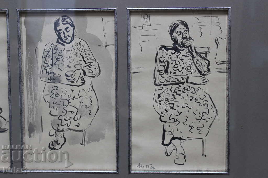 Drawing "Triptych" Ilia Petrov. Touche. Identification with price 2500.00 BGN | € 1278.23 Drawing "Triptych" Ilia Petrov. Touche. Identification with price 2500.00 BGN | € 1278.23