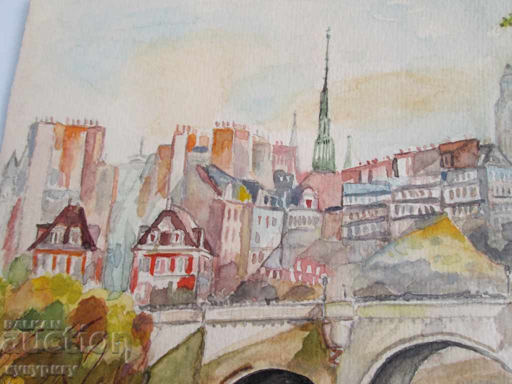 Painted landscape watercolor drawing picture "River Channel" - 5 Painted landscape watercolor drawing picture "River Channel" - 5