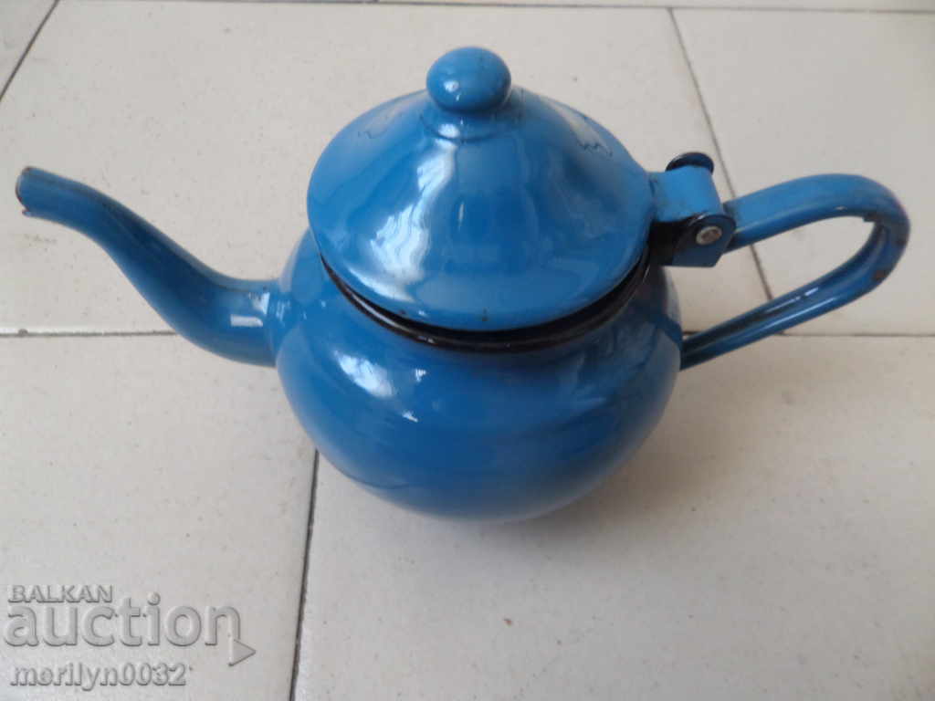 Enamelled teapot made of salt container with enamel - 7 Enamelled teapot made of salt container with enamel - 7