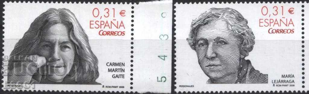 Чисти марки Известни жени  2008  от Испания