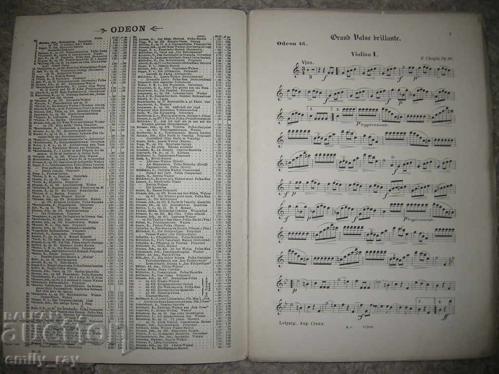 Auction Sheet music / scores - Grande valse brillante Auction Sheet music / scores - Grande valse brillante