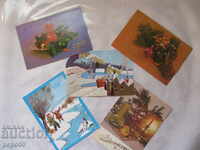 5 pcs. BULGARIAN POSTAL CARDS OF SOCIAL TIMES