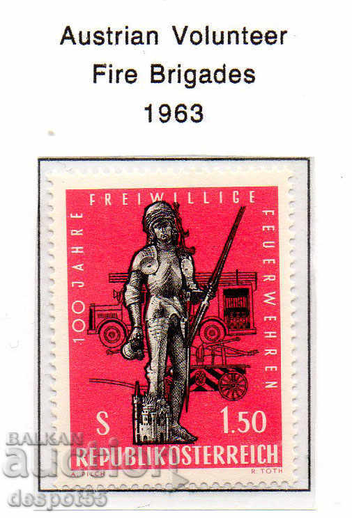 1963. Austria. 100 de ani de voluntari - pompieri.