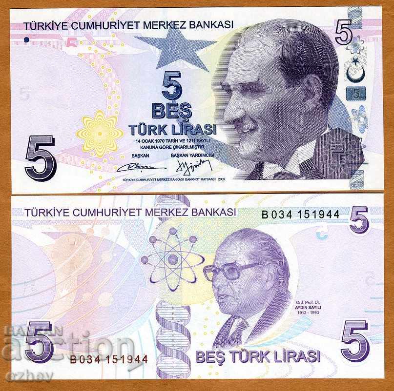 Τουρκία 5 Τουρκικές λίρες 2009 (2013) UNC