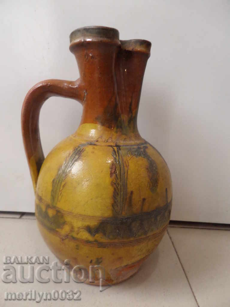 Crown 19th-century old pitcher potted jar pottery ceramics - 5 Crown 19th-century old pitcher potted jar pottery ceramics - 5