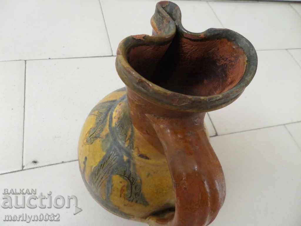 Crown 19th-century old pitcher potted jar pottery ceramics - 6 Crown 19th-century old pitcher potted jar pottery ceramics - 6