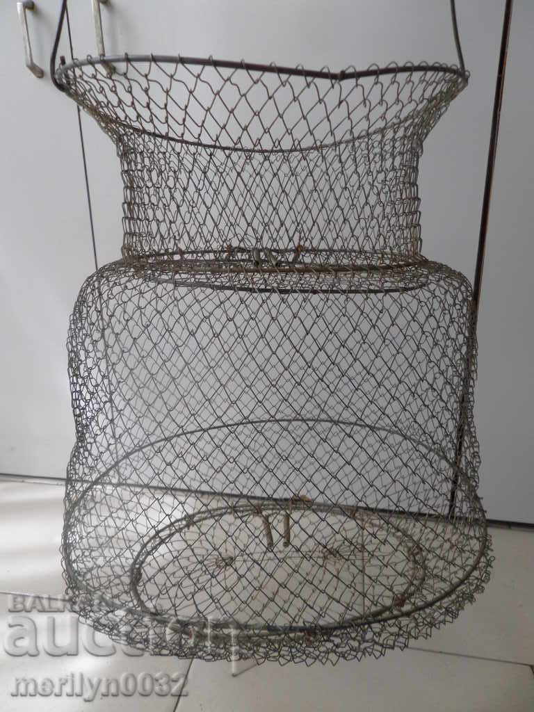 Стар мрежест живарник за риба рибарска чанта риболовна мрежа