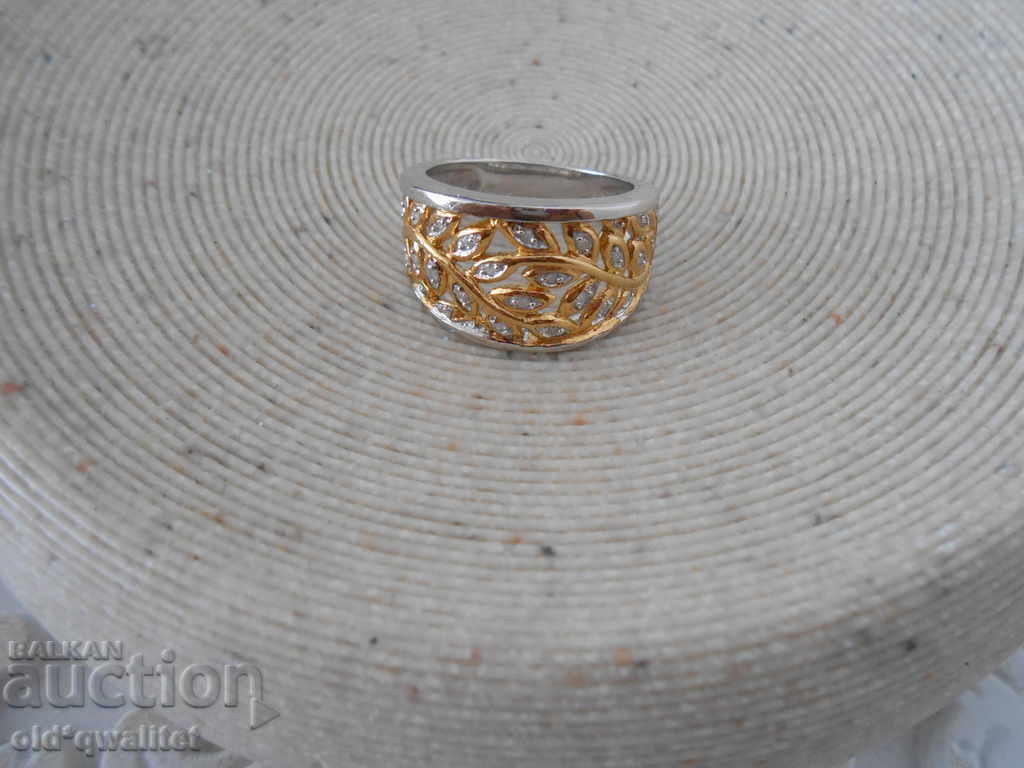 Auction  Fine designer silver ring Diamonds Silver 925