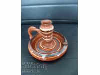 809 old ceramic candlestick - ashtray - season period