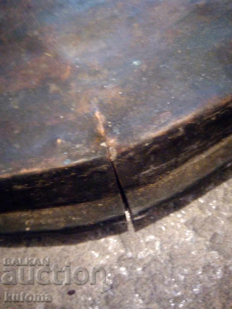 Auction Very old copper blue tray Auction Very old copper blue tray