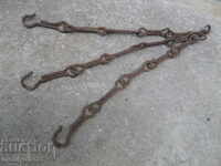 Forged chain hooks for hearth, chain, lamp, candelabra