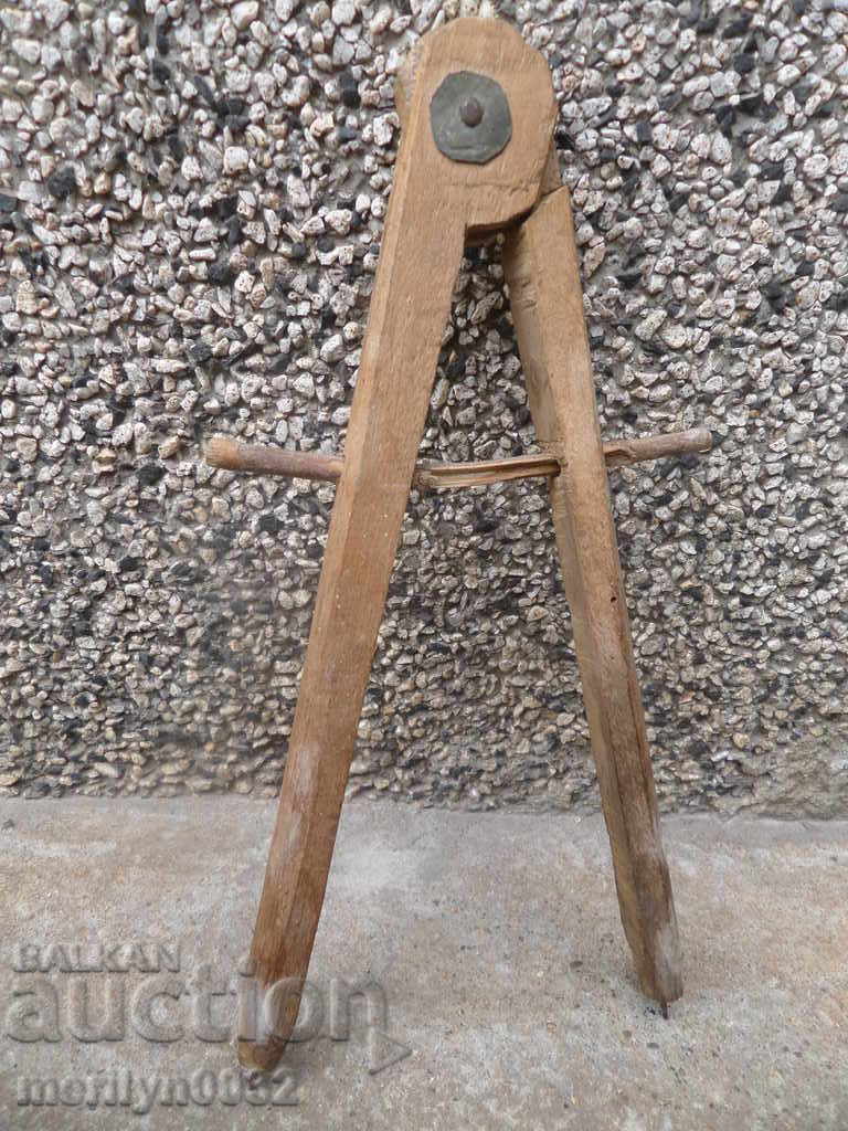 Old carpentry ruler, ruler, wooden, primitive