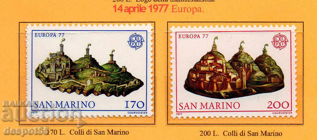 1977 Σαν Μαρίνο. Ευρώπη. Τοπία.
