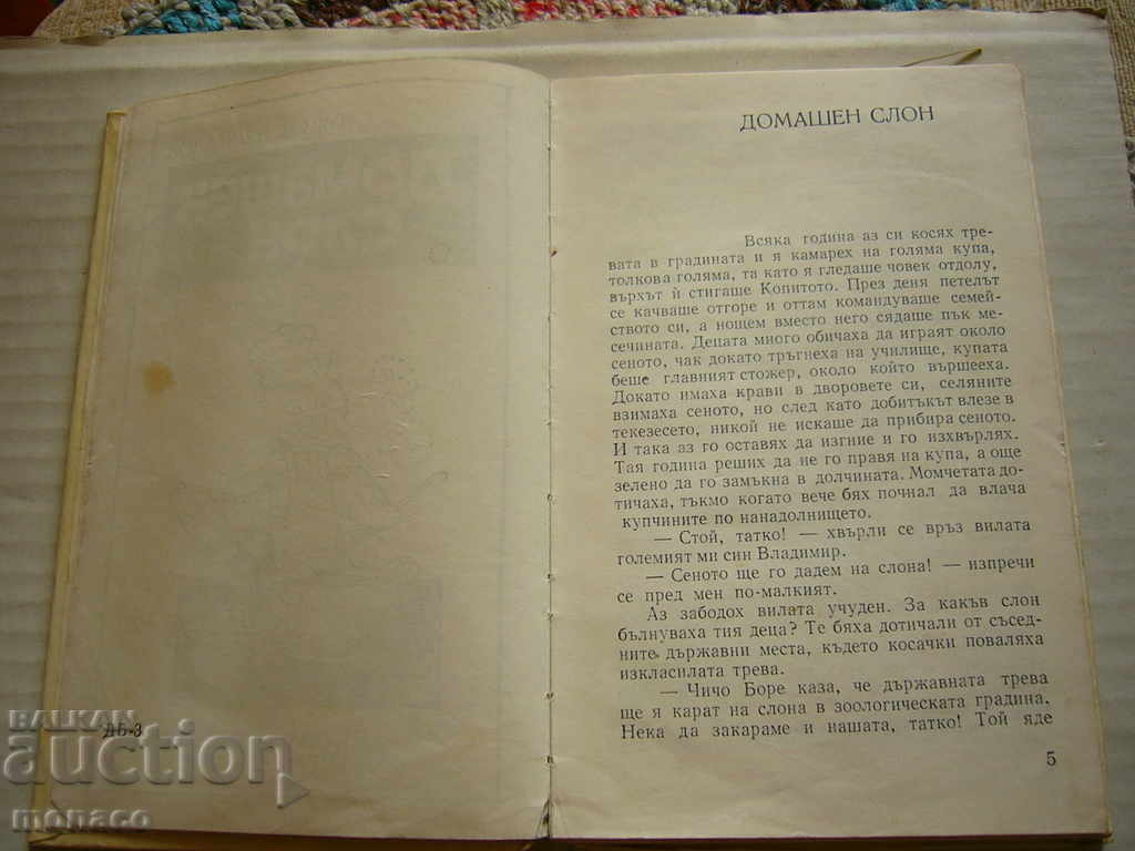 Аукцион Книга - Домашен слон, Ст. Ц. Даскалов - разкази Аукцион Книга - Домашен слон, Ст. Ц. Даскалов - разкази