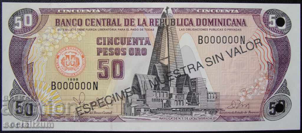 SPECIMEN Dominica 50 Pesso 1998 UNC Rare